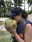 @ San Pablo Island, wifey drinking a young coconut juice.