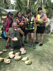 @ San Pablo Island, enjoying the fresh young coconut.